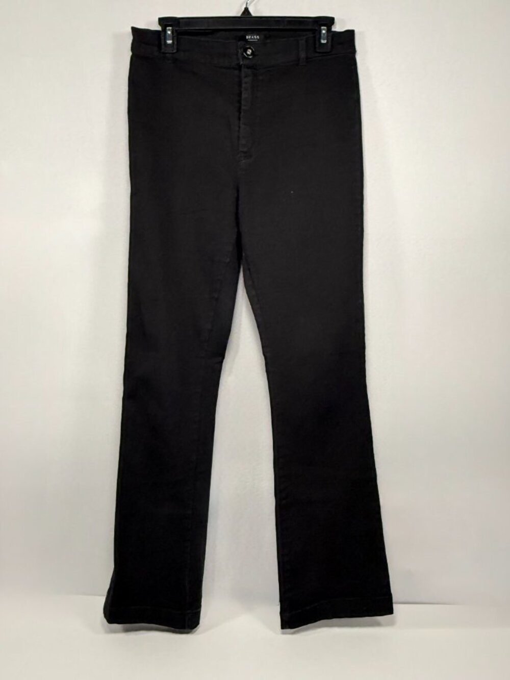 Stretch Flare Brass Black Cotton Blend Bootcut Trouser Pants Size 8 - Picture 2 of 9